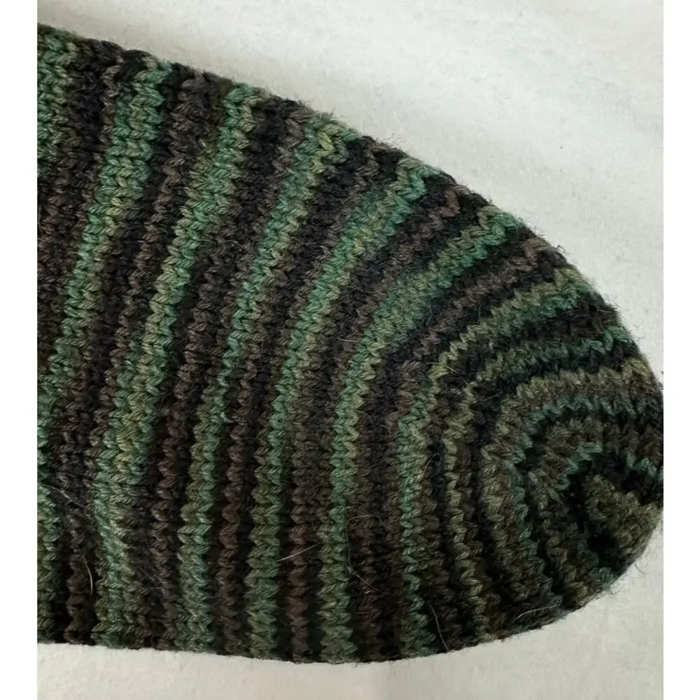 Hand Knit Womens Socks Variegated Green